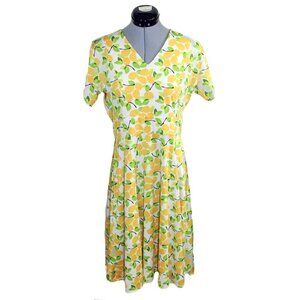 KARINA Medium Large MArgaret Lemon Midi Dress Fit & Flare Spring Summer